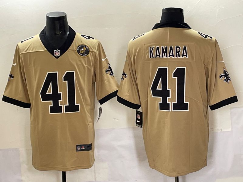 Men 2025 New Orleans Saints #41 Kamara Yellow Limited NFL Jersey style 04